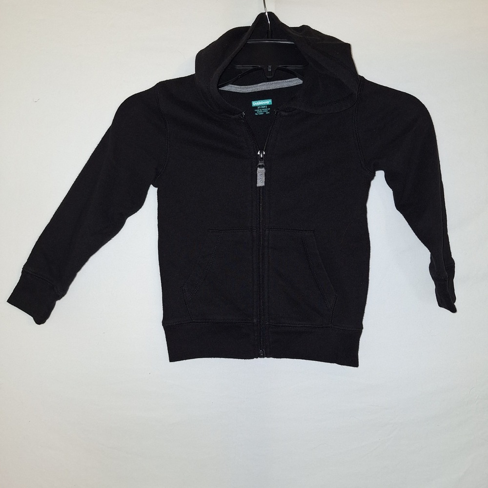 Garanimals Black Full Zip Kids Hoodie 3T Long Sleeve Cotton Blend Minimalist